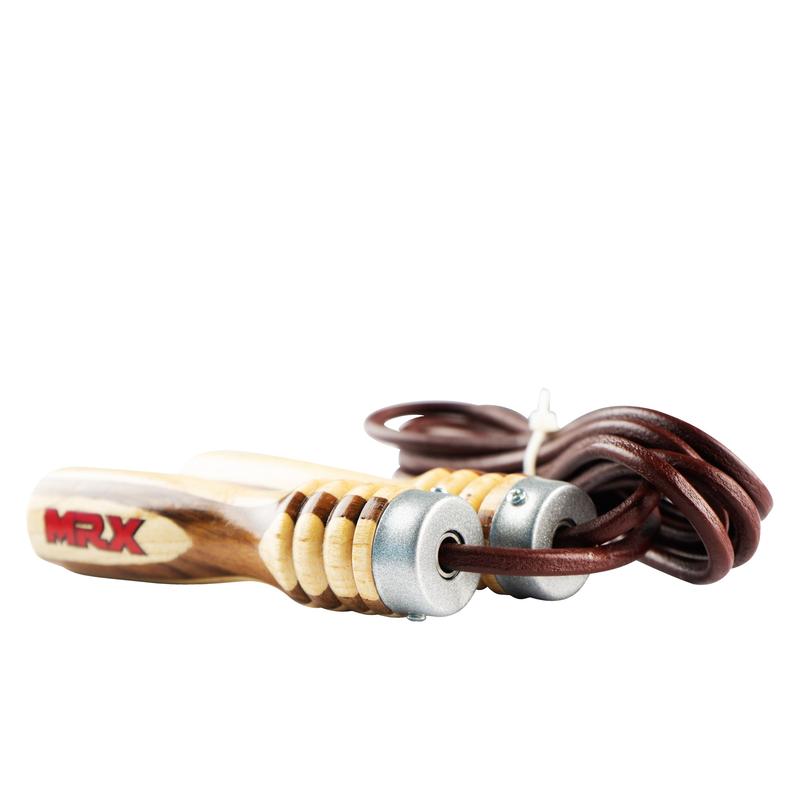 MRX Heavy Duty Leather Jump Rope Wood Handel