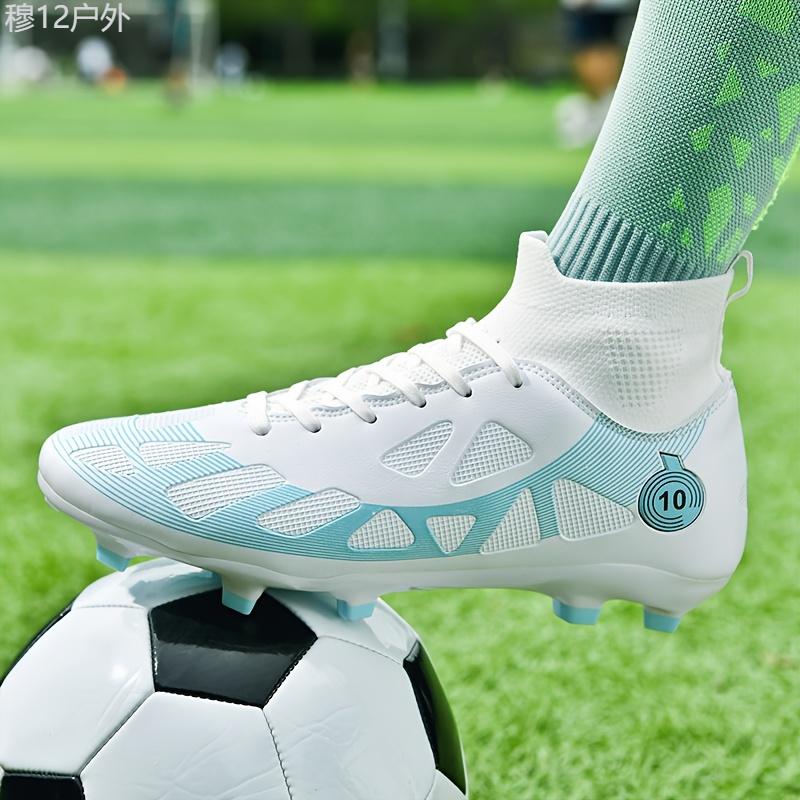 Professional High Top FG Football Boots, Breathable Lace Up Anti-skid Soccer Cleats for Men, Outdoor Summer Rainy Day Training and Competition