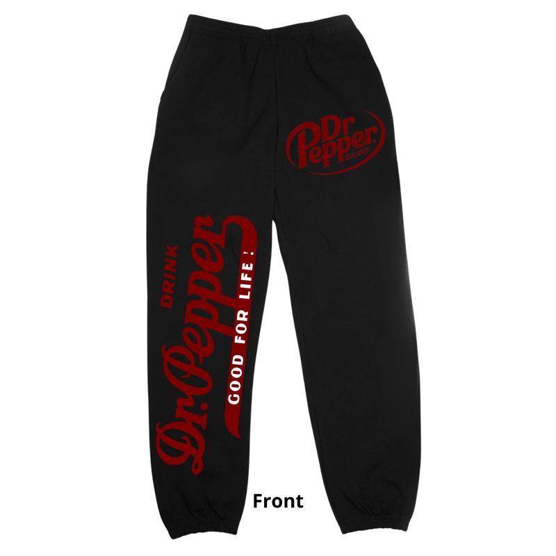 Unisex Y2K Trendy Soda Dr Pepper Sweatpants for Outdoor Activities and Sports, Baggy Pants Suitable for Men Women, Classic Fit All Season Joggers, Idea Gift for Her Him Apparel Womenswear Menswear Graphic, Drink Dr.Pepper Good for Life Pants