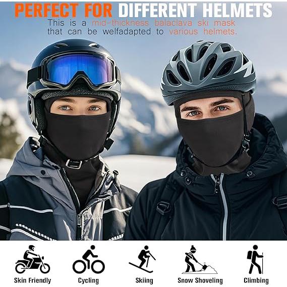 Windproof, warm winter mask for men and women-perfect for skiing and motorcycle rides in cold weather. Full coverage for maximum warmth and comfort