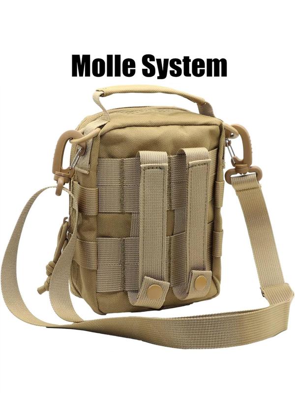 Plain Zipper Outdoor Molle Tactical Bag, Large Capacity Military Emergency Medical Bag, Summer Tool Storage Bag with Detachable Shoulder Strap