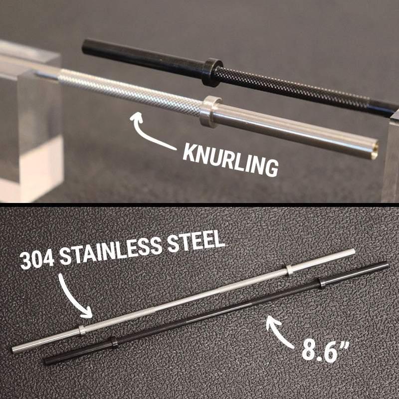 The Mini Barbell - Stainless Steel 1 10 Scale Model Barbell **Weights Sold Separately**