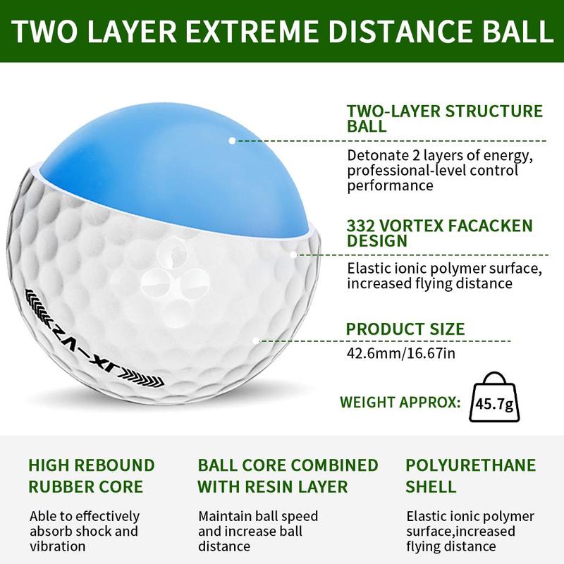 Double Core Golf Ball, Ultra-long Distance Golf Ball, Aerodynamic Design Golf Ball, Golf Training Ball, Golf Accessories