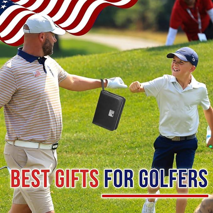 GLORIEROO Golf Fathers Day Dad Gifts for Men from Daughter Son Wife - Golf Accessories Set includes Golf Balls, Golf Tees, Golf Divot Tool, Rangefinder, Golf Scorer, Ball Marker & Hat Clip in Hi-End Case Glow-in-the-Dark Golf Ball Set golf  balls