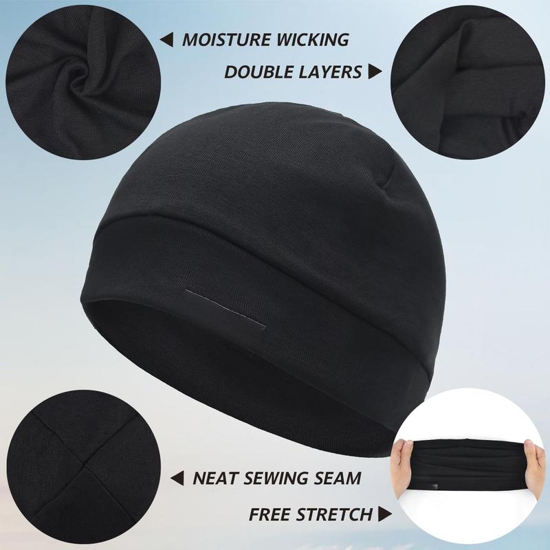 Cotton Skull Caps for Men Women, 4-Pack Modal Beanie Hat for Running Cycling Sleep Cap Chemo Headwear  Liner