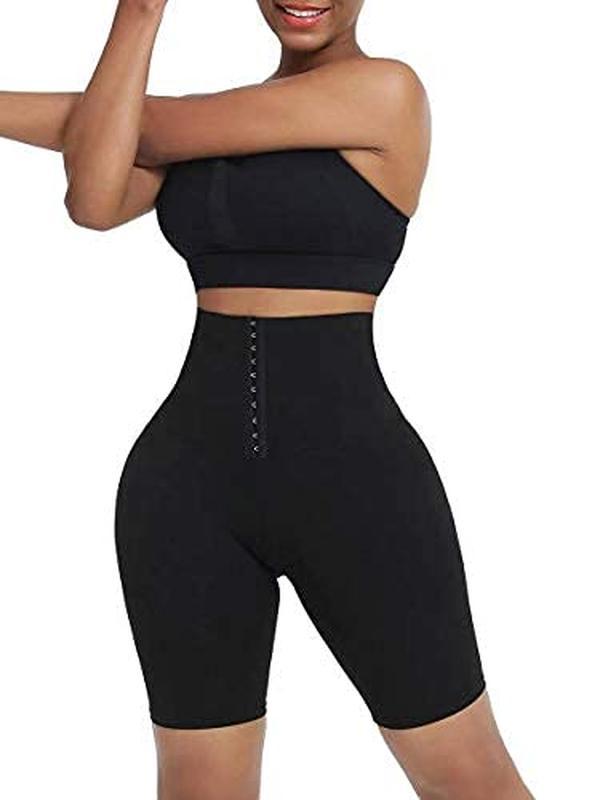 Soo slick High Waisted Shorts Tummy Control , waist trainer shorts Black Slim-fitting