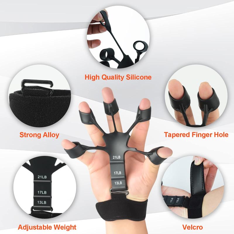 6pcs set Grip Strength Trainer Kit with Adjustable Hand, Forearm Gripper, Hand Extension Exerciser, Finger Exerciser, Grip Ring & Grip Ball