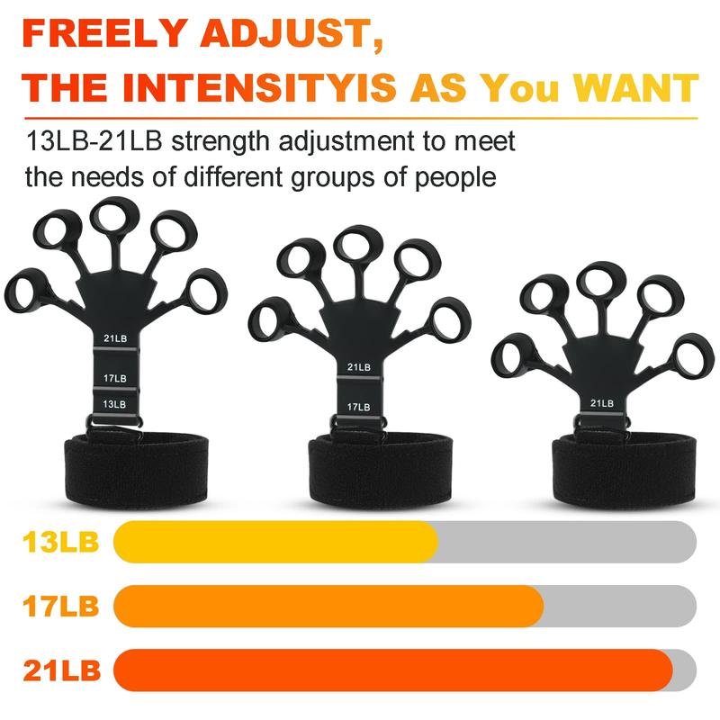 6pcs set Grip Strength Trainer Kit with Adjustable Hand, Forearm Gripper, Hand Extension Exerciser, Finger Exerciser, Grip Ring & Grip Ball