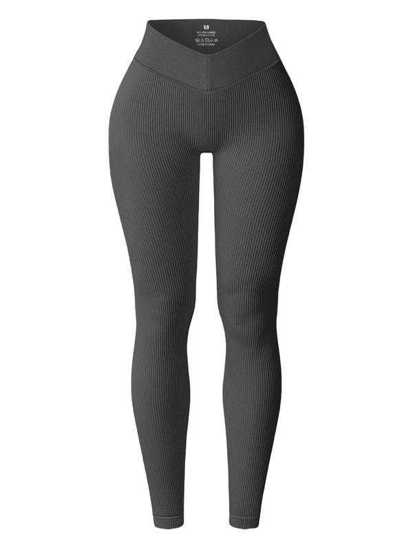 Women's Solid Color High Waist Sports Leggings, Breathable Comfortable High Stretch Yoga Leggings,  Leggings for Women,  Ladies Sportswear for Indoor Outdoor Wear