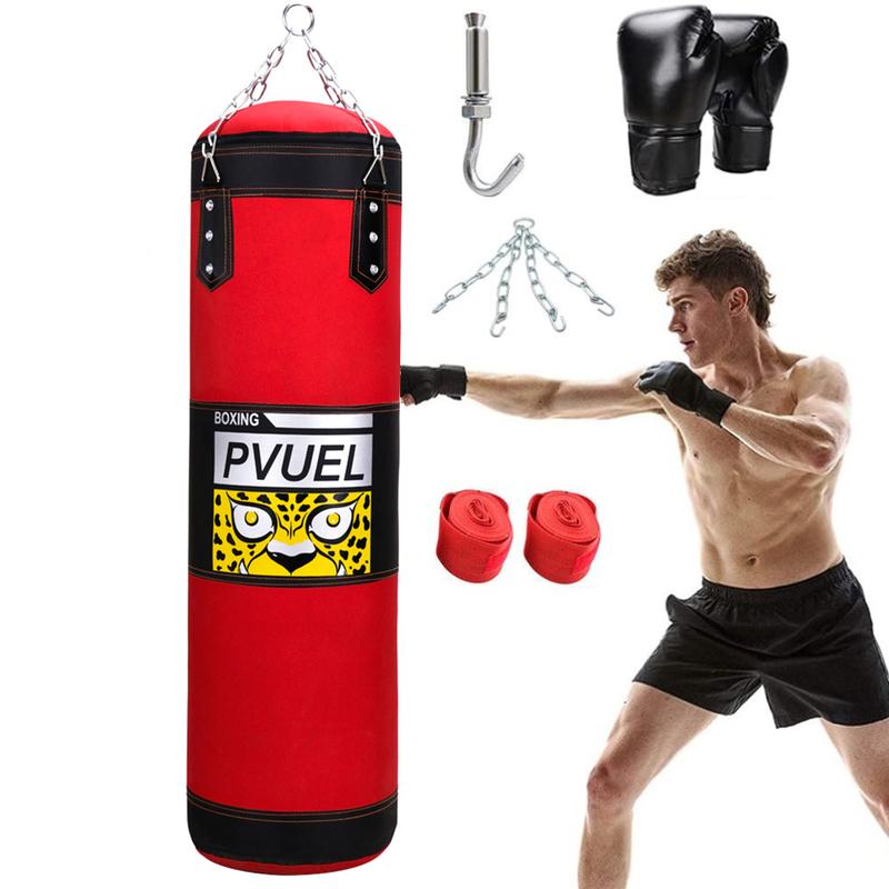 41.3Inches Punching Bag,Punching Bag for Adults,Punching Bag for Kids,Unfilled,Boxing Bag Set,with Boxing Gloves, Hand Wraps,Suitable for MMA Muay Thai Karate Taekwondo Training - Unfilled