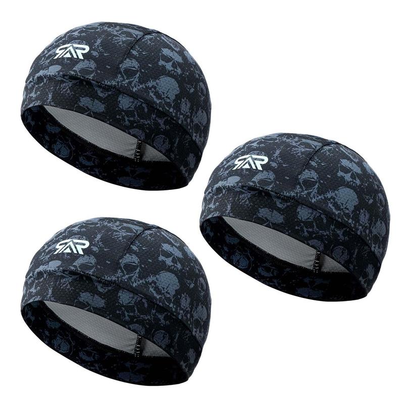 Cooling Cap Kit, Sweat Wicking Cycling Running Beanie, Motorcycle Hat, Fits Under Helmets, Helmet Inner Lining