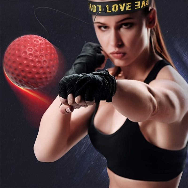 Boxing Training Ball with Adjustable Headband, Head-mounted Speed Ball for Reaction, Agility and Speed Training, Adults Stress Relief Device