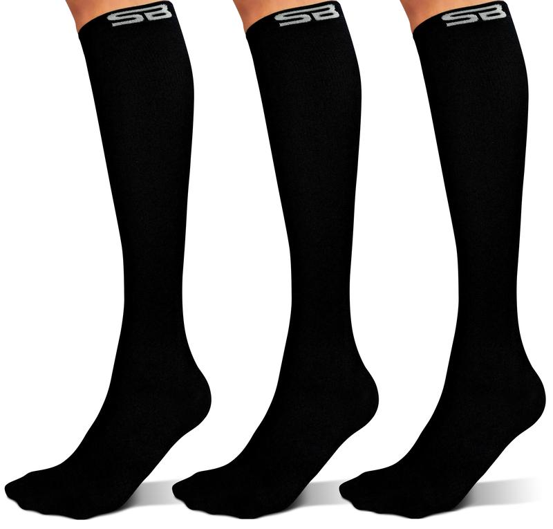 SB SOX 3-Pair Knee High Sports Socks for Men & Women - Best Socks for All Day Wear, Running, Athletic, & Travel