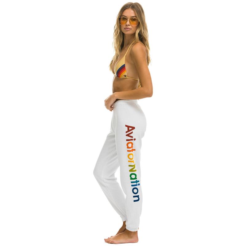 AVIATOR NATION LA JOLLA SWEATPANTS - WHITE