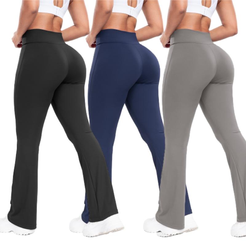 Womens Crossover Flare Yoga Pants High Waisted Split Hem Flare Leggings fitness legging