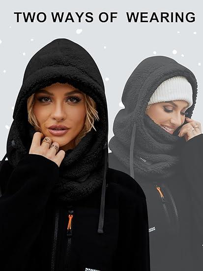 Fleece Ski Mask for Men & Women, Perfect ,Winter Face Masks Windproof Hooded Scarf Neck Warmer |Queen Choice|