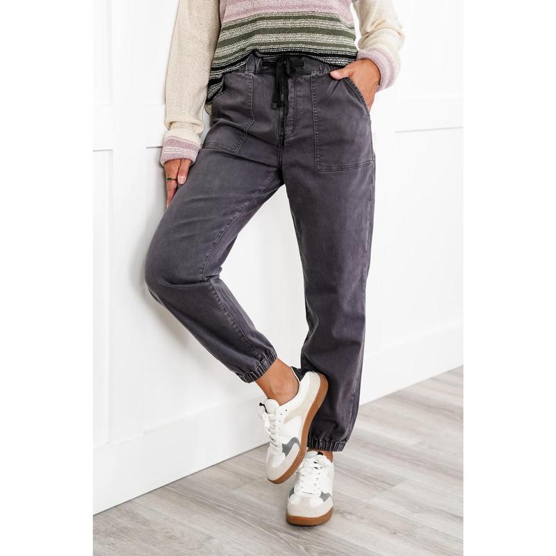 Mica High Rise Grey Cropped Joggers