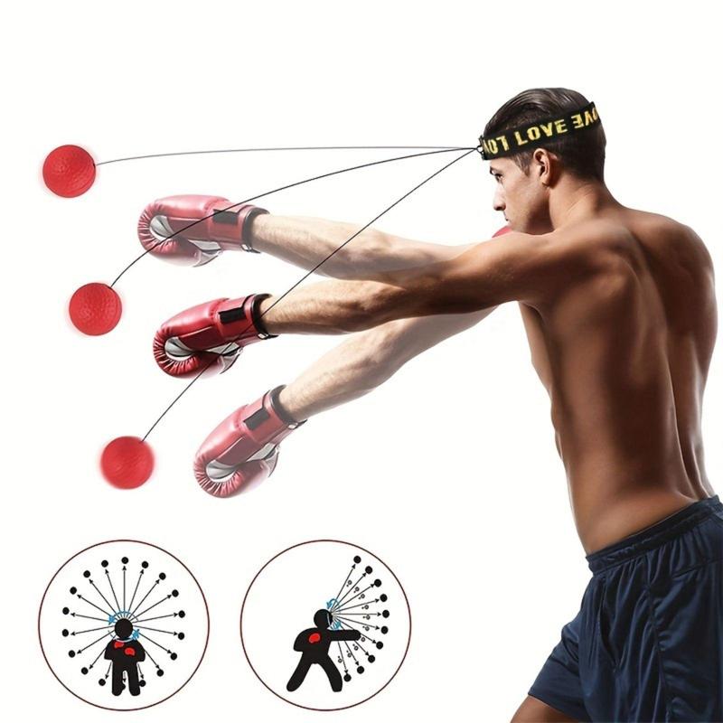 Boxing Training Ball with Adjustable Headband, Head-mounted Speed Ball for Reaction, Agility and Speed Training, Adults Stress Relief Device