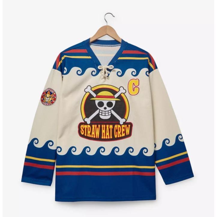 One Piece Straw Hat Crew Hockey Jersey, Hockey Jersey Halloween , Hockey Jersey