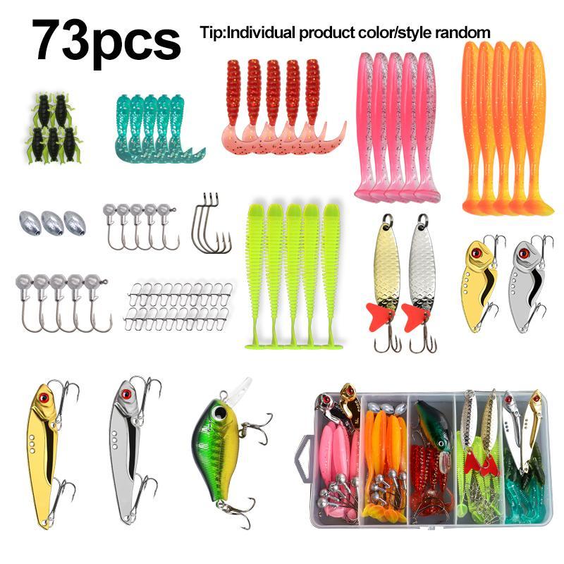 Fishing Lure Set, Fishing Lures with Hooks, Multifunctional Fishing Accessories for Sea Freshwater Lakes Streams, Outdoor Fishing Accessories, Christmas Gift