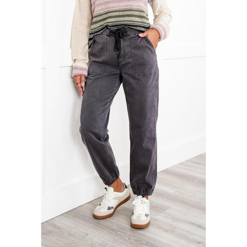 Mica High Rise Grey Cropped Joggers