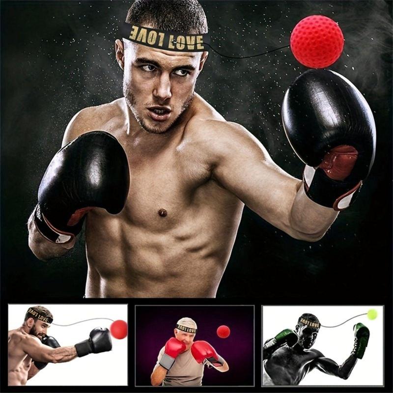 Boxing Training Ball with Adjustable Headband, Head-mounted Speed Ball for Reaction, Agility and Speed Training, Adults Stress Relief Device