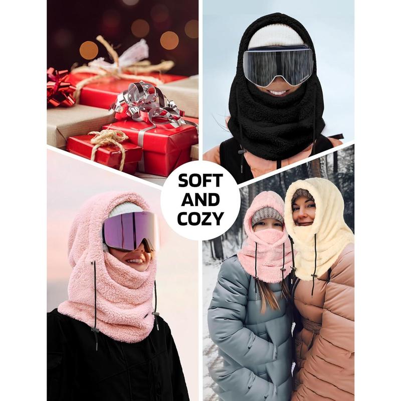 Balaclava Winter Ski Mask for Men Women, Fleece Face Mask Women Hat Neck Windproof Hooded Scarf Cold Weather Warm Face Cover