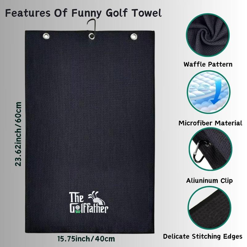 The Golf Father Golf Towel, 1 Count Embroidered Golf Towels for Golf Bags for Men & Women, Golf Accessories for Birthday Gift