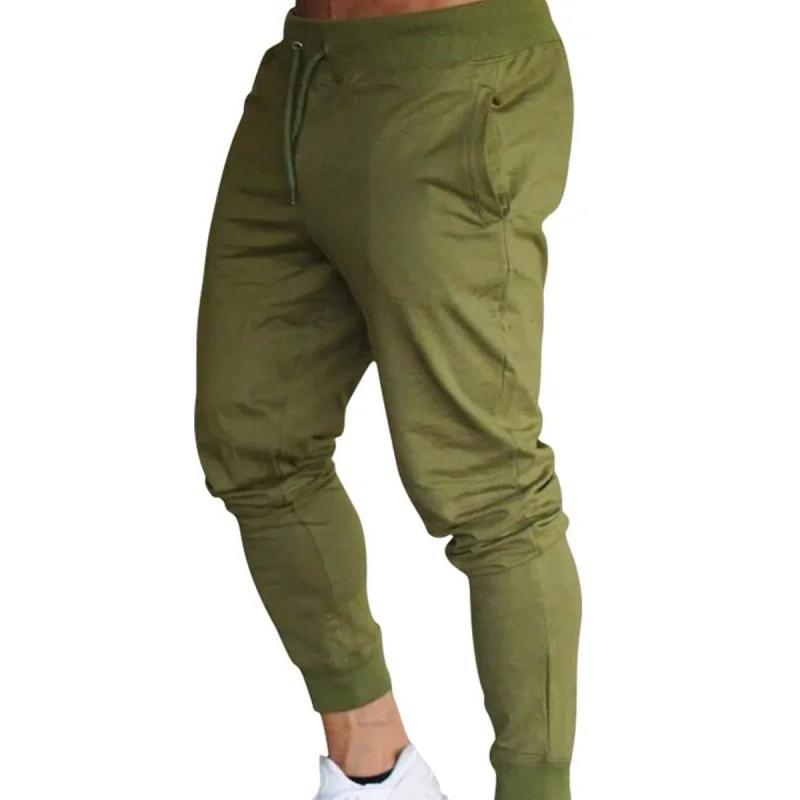 Men's Active Sweatpants Solid Joggers Trousers Drawstring Elastic Waist Fitness Gym Sports Pants Spring Summer Slim Running Pant