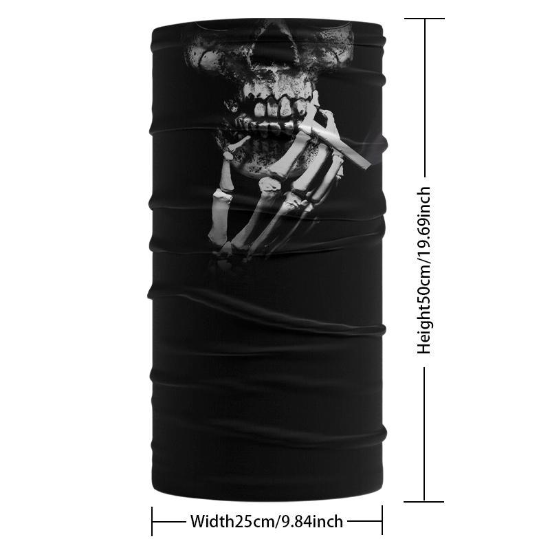 Skull Pattern Bandana Mask, Sports Seamless Tube Face Mask for Men Women, Warm Breathable Neck Gaiter, Windproof Tube Scarf for Outdoor Cycling