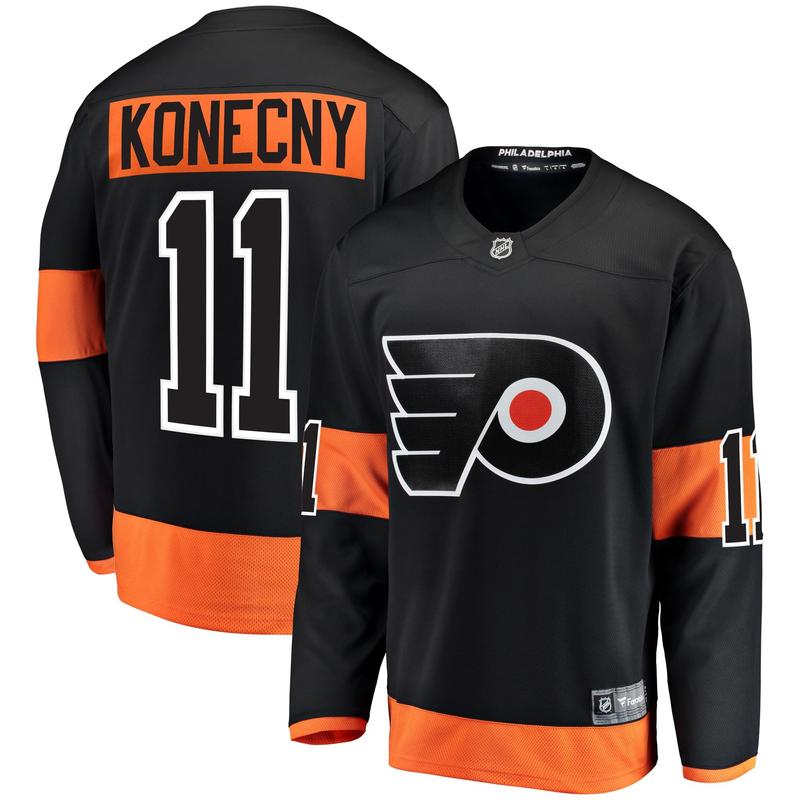 TravisxKonecnyxFlyers Fanatics Alternate Breakaway Player Jersey - Black Hookey Game Set, Classic Ring Toss Game, Wall Hook Game, Family Game Night, Indoor Outdoor Game