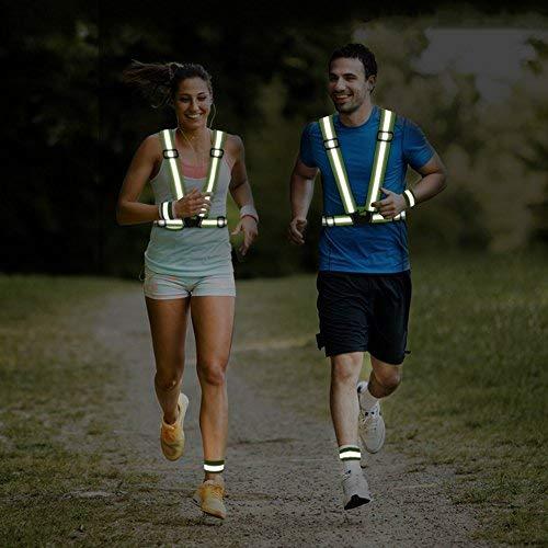 Reflective Vest Running Vest 2Pack, High Visible Reflective Gear for Nighttime Running Biking Motorcycle Dog Walking, Adjustable Safety VES fits Men Women Kids