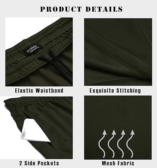 COOFANDY Men's 3 Pack Workout Gym Shorts Mesh Athletic Shorts Lightweight Bodybuilding Training Quick dry Short Pants with Pockets For Training Workout Gym Sports