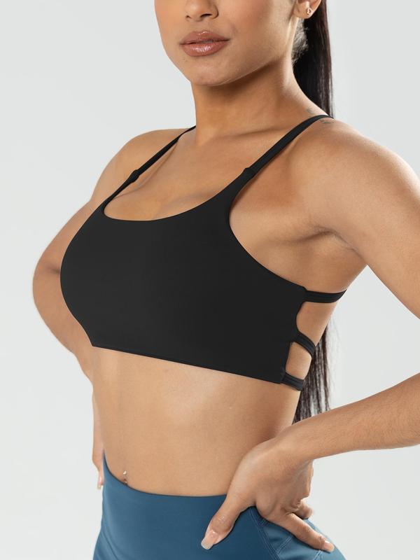 Women's Criss Cross Back Sporty Bra, Breathable High Stretch Sports Lingerie Top, Sports Bra for Women, Women's Sportwear for All Seasons Yoga Gym Workout, Summer Outfits 2024