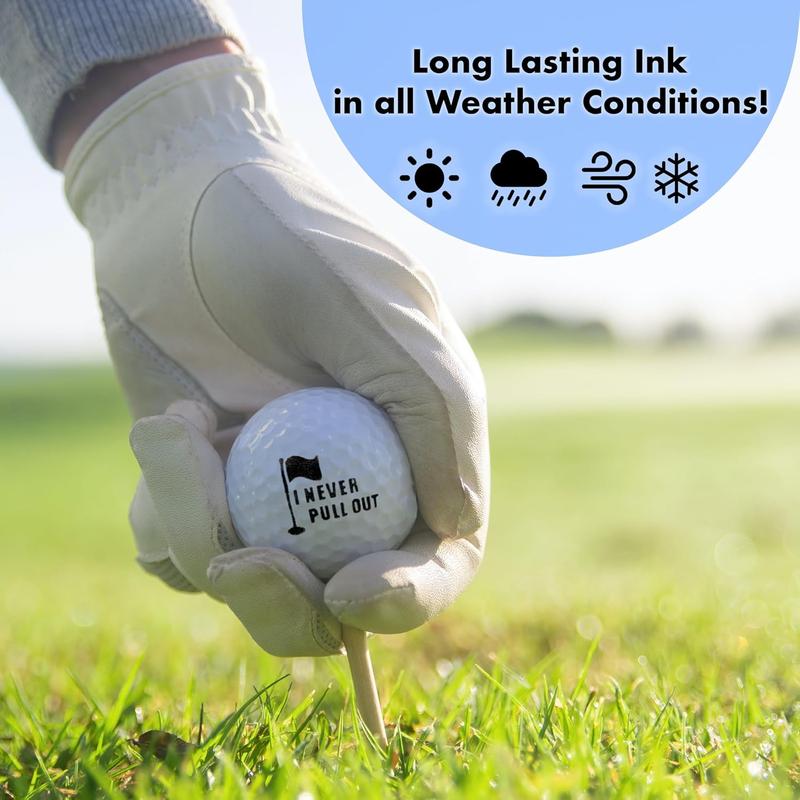 Ball Badge - Golf Ball Stamp, Self-Inking Golf Ball Stamper, Golf Ball Marker, Reusable Golf Ball Marking Tool to Identify Golf Balls - (The Dirty Series) (I Never Pull Out)