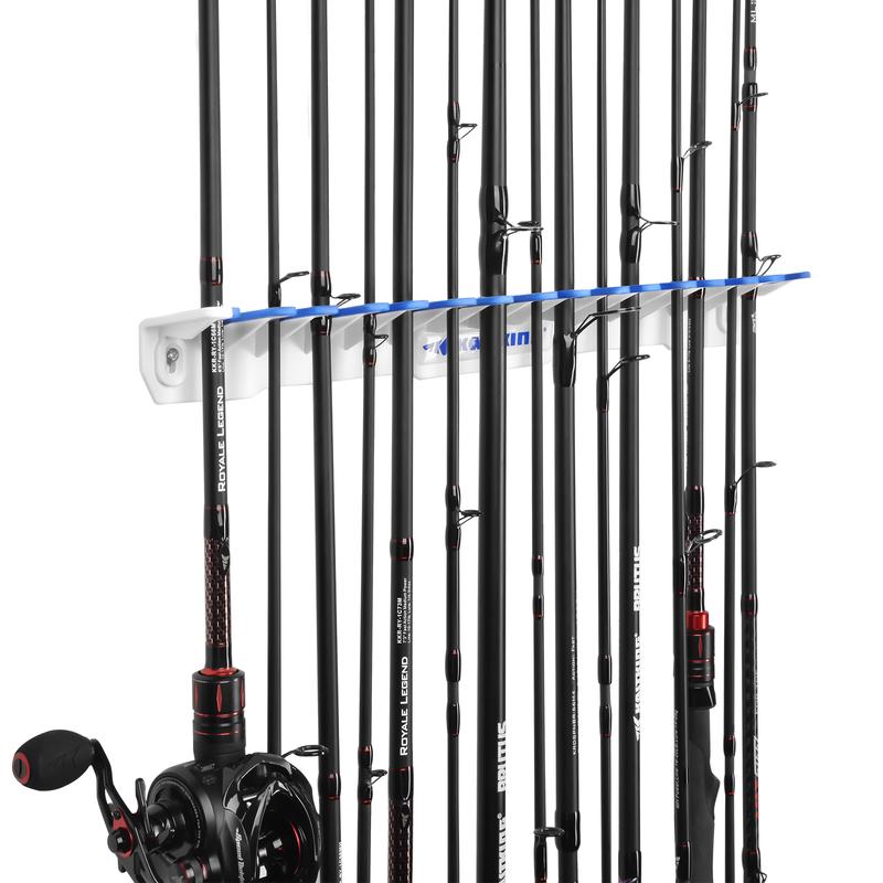 KastKing Patented V15 Vertical Fishing Rod Holder – Wall Mounted Fishing Rod Rack, Store 15 Rods or Fishing Rod Combos in 17.25 Inches, Great Fishing Pole Holder and Rack