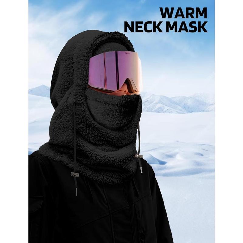 Balaclava Winter Ski Mask for Men Women, Fleece Face Mask Women Hat Neck Windproof Hooded Scarf Cold Weather Warm Face Cover