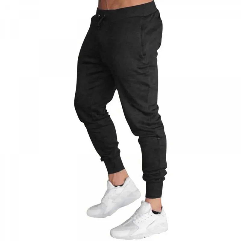 Men's Active Sweatpants Solid Joggers Trousers Drawstring Elastic Waist Fitness Gym Sports Pants Spring Summer Slim Running Pant