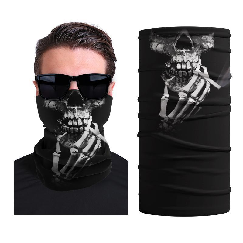 Skull Pattern Bandana Mask, Sports Seamless Tube Face Mask for Men Women, Warm Breathable Neck Gaiter, Windproof Tube Scarf for Outdoor Cycling