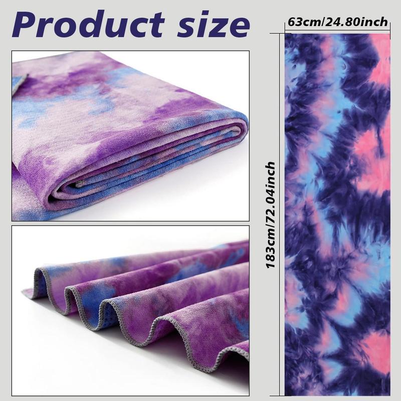 Tie-dye Printing Yoga Mat Towel, 1 Count Breathable & Fast Drying Yoga Towel, Portable Yoga Mat Towel for Home Gym Workout