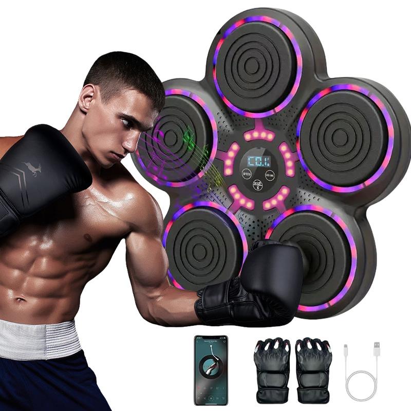 LOVEWE Music Boxing Machine With Boxing Gloves, Workout Equipment, Interactive Fitness & Reflex Training Gear For Adults, USB Charging, Boxing Machine Wall For Home Workout Boxing Target Machine