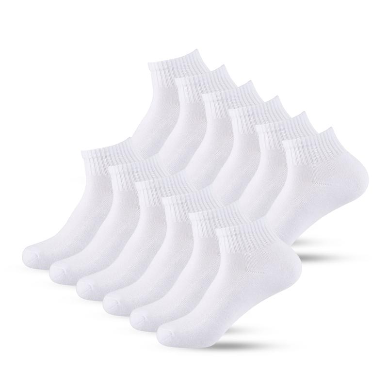 12 Pairs Unisex Cushion Ankle Cotton Blend Socks Low Cut Athletic Sports Workout Running Socks Comfort Cozy Sweat-absorbing Anti-Slip Comfy LOW CUT ANKLE SOCKS Value Pack sports socks