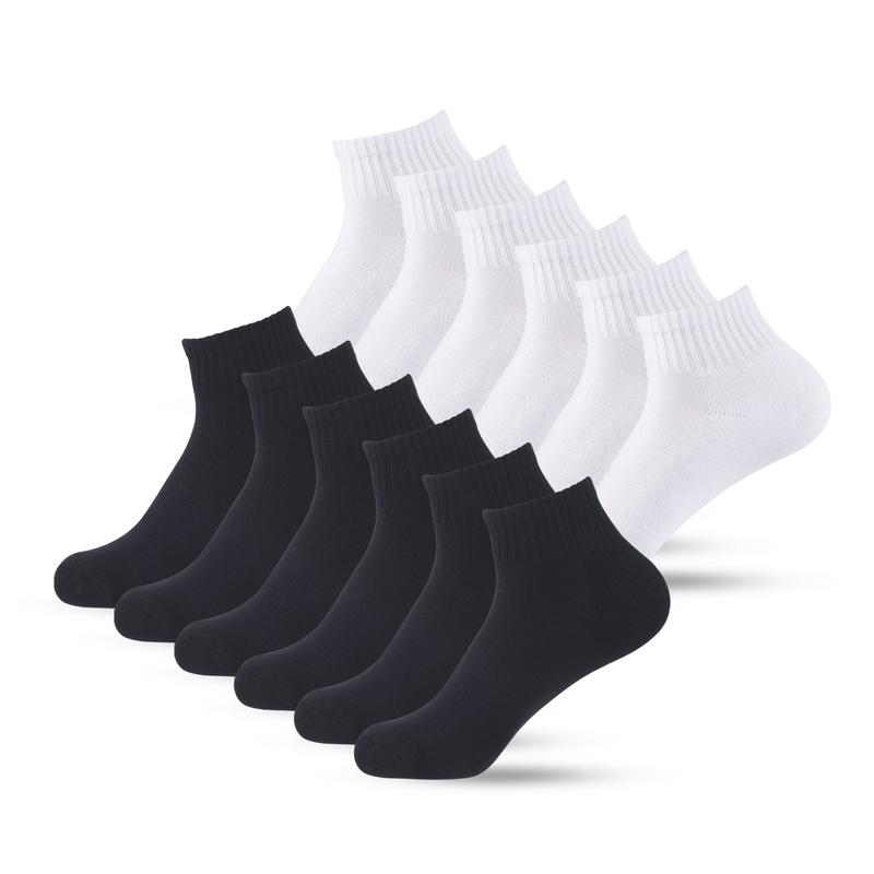 12 Pairs Unisex Cushion Ankle Cotton Blend Socks Low Cut Athletic Sports Workout Running Socks Comfort Cozy Sweat-absorbing Anti-Slip Comfy LOW CUT ANKLE SOCKS Value Pack sports socks