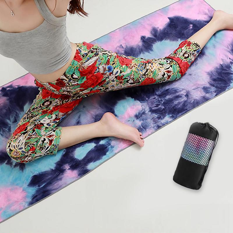 Tie-dye Printing Yoga Mat Towel, 1 Count Breathable & Fast Drying Yoga Towel, Portable Yoga Mat Towel for Home Gym Workout