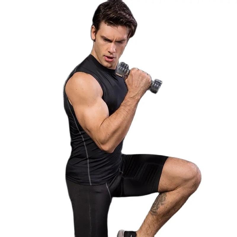 Men Compression Sport Skinny Vest Tight Tank Base Layer Sleeveless T-Shirt Top Singlet Sweatshirt Athletics Sportwear Activewear