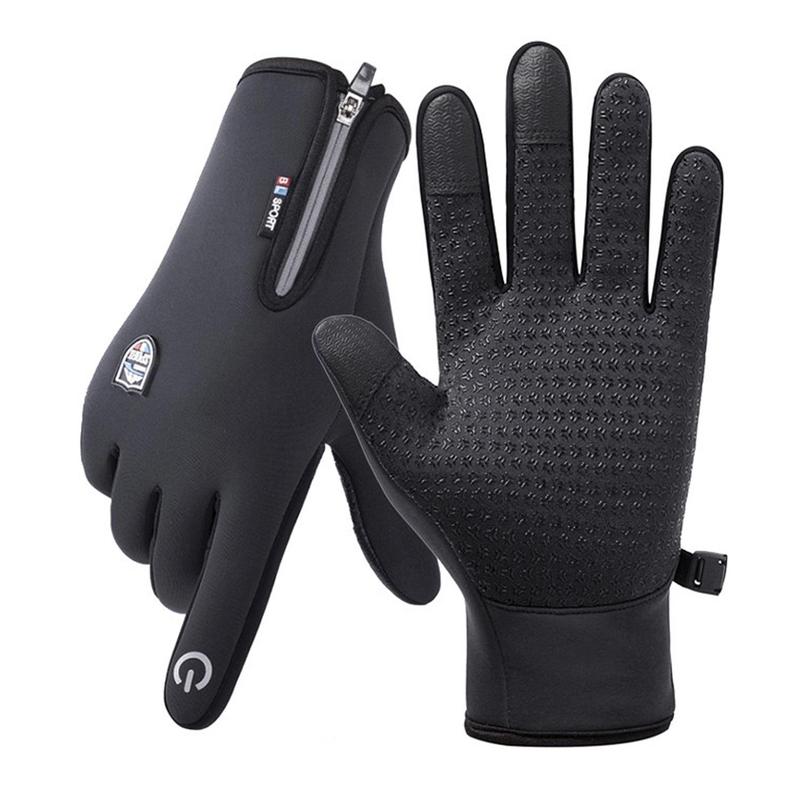 Men's Zipper Design Sports Outdoor Warm Gloves, 3 Pairs Non-slip Wear-resistant Windproof Touch Screen Gloves, Sport Gloves Suitable for Skiing, Cycling, Daily Outdoor Activity