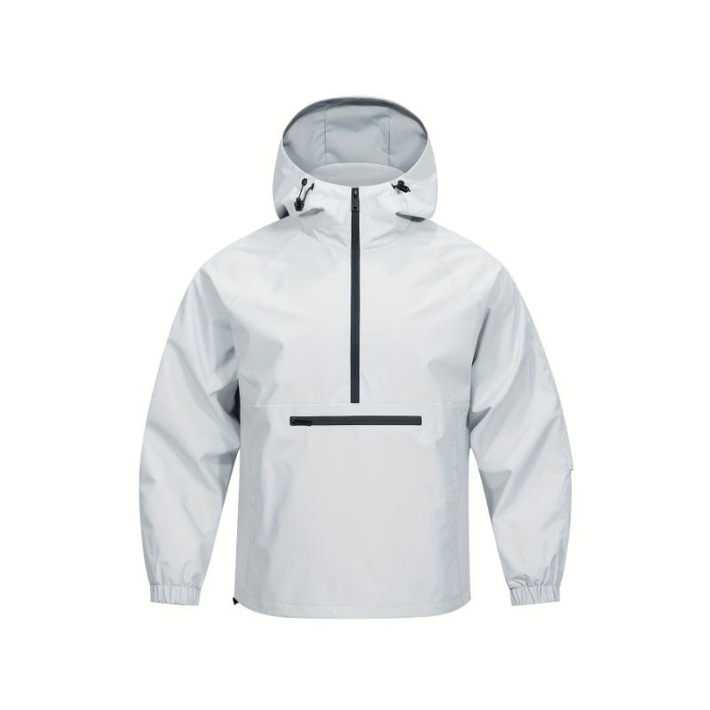 Elevate Your Outdoor Style: Breathable Men's Hooded Sports Jacket - Versatile Half-Zip Windbreaker for Spring Fall