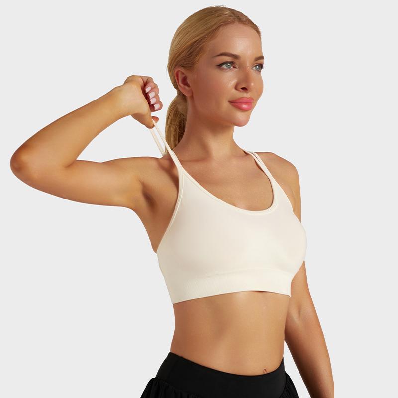 RUNNING GIRL Sports Bra for Women,Padded Strappy Sexy  Sports Bra with Removable Cups Medium Support Workout Yoga Gym Bra