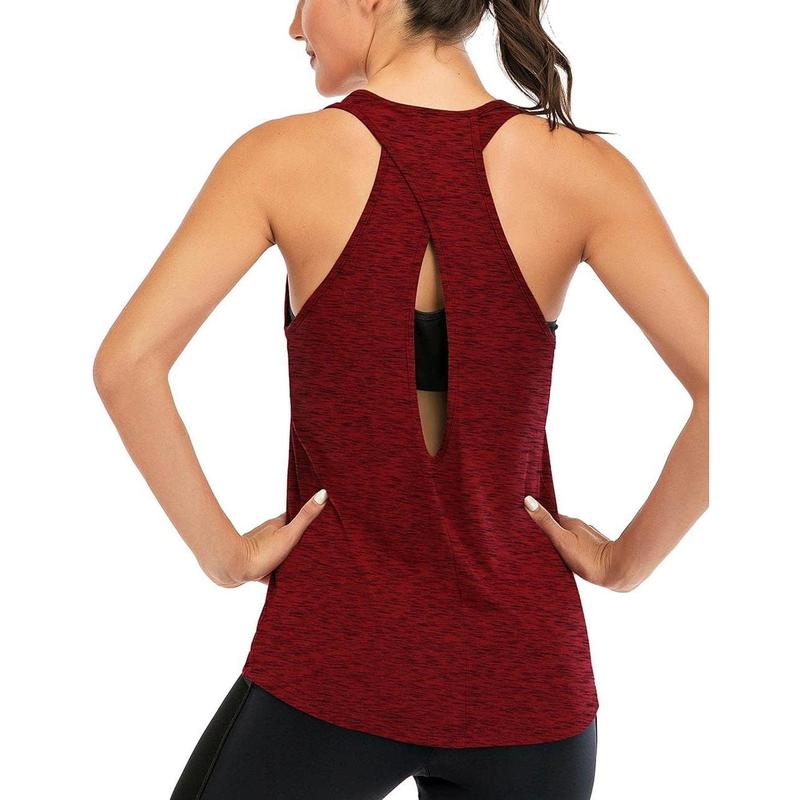 Womens Cross Backless Workout Tops for Women Racerback Tank Tops Open Back Running Tank Tops Muscle Tank Yoga Shirts