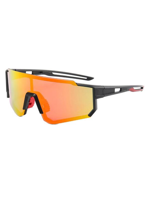 Unisex Sporty Flat Top Sunglasses, Trendy Cycling Sunglasses for Everyday Use, Fashion Accessories for Outdoor Activities